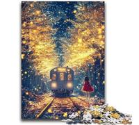 Puzzle da 1000 pezzi per adulti e adolescenti, treno dorato, difficile da completare ma divertente e umoristico gioco educativo per il compleanno, 50x75cm