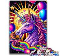Puzzle da 1000 pezzi per adulti e adolescenti, unicorni colorati, puzzle da 1000 pezzi, regalo di compleanno, regali, arte murale per bambini dai 14 anni in su (26x38cm)
