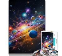 Puzzle da 1000 pezzi per adulti e adolescenti, Universo colorato, arte a carboncino, tempo libero per la casa (38x26cm)