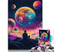 Puzzle da 1000 pezzi per adulti e adolescenti, uomo seduto sulla luna, puzzle per adolescenti, giocattolo educativo, divertenti giochi per famiglie, arredamento unico per la casa, 50x75cm