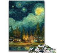 Puzzle da 1000 pezzi per adulti e adolescenti, Van Gogh, cielo notturno, sfida difficile, ideale come regalo per tutta la famiglia, 26x38cm
