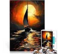Puzzle da 1000 pezzi per adulti e adolescenti Vela al tramonto Fatto di legno Adatto a partire dai 14 anni Gioco di famiglia per e Un'opera d'arte misurare:50x75cm