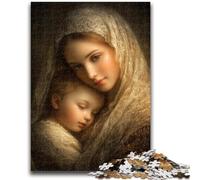Puzzle da 1000 pezzi per adulti e adolescenti, Vergine Maria, antistress, sfida difficile, migliora l'amore tra coppie, 26x38cm