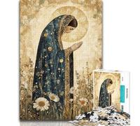 Puzzle da 1000 pezzi per adulti e adolescenti, Vergine Maria, puzzle per adulti, lista dei desideri con Babbo Natale per bambini dai 14 anni in su (dimensioni 38x26cm)