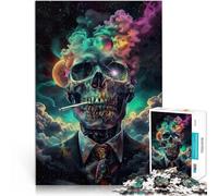 Puzzle da 1000 pezzi per adulti e adolescenti Vestiti! Teschio di fumo Fatto di cartone Adatto a persone dai 14 anni in su Giochi educativi per adulti e adolescenti Regalo di opere d'arte