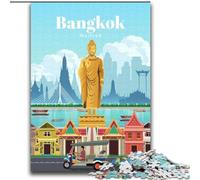 Puzzle da 1000 pezzi per adulti e adolescenti Viaggio a Bangkok Giocattolo educativo intellettuale decomprimente Regali di Babbo Natale segreto (38x52cm) 1000 pezzi