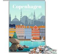 Puzzle da 1000 pezzi per adulti e adolescenti, viaggio a Copenaghen, giocattoli educativi e regali unici per compleanni e anni 14+, 50x75cm
