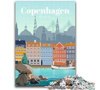 Puzzle da 1000 pezzi per adulti e adolescenti Viaggio a Copenaghen per una sfida di gioco educativo Giocattolo unico Arredamento per la casa e regali (dimensioni 38x52cm)