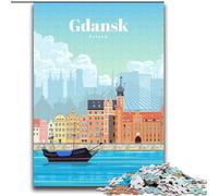 Puzzle da 1000 pezzi per adulti e adolescenti Viaggio a Danzica, gioco educativo e sfida giocattolo per migliorare la memoria per età 14 75x100cm