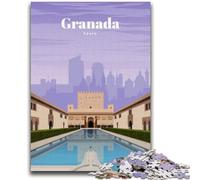 Puzzle da 1000 pezzi per adulti e adolescenti Viaggio a Granada Puzzle per adolescenti, gioco a quiz Decorazione da parete Regali unici per compleanno e Natale (26x38cm)