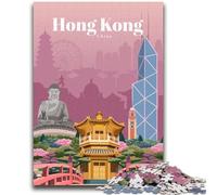 Puzzle da 1000 pezzi per adulti e adolescenti,viaggio a Hong Kong,aiuta il cervello ad allenarsi,giocattoli avvincenti per coltivare la pazienza,collezione di artisti,belle arti (dimensioni 50x75cm)