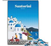 Puzzle da 1000 pezzi per adulti e adolescenti Viaggio a Santorini Giocattolo educativo intellettuale decomprimente Regali di Babbo Natale segreto (38x52cm) 1000 pezzi