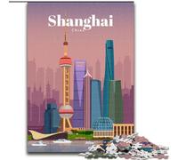 Puzzle da 1000 pezzi per adulti e adolescenti Viaggio a Shanghai Giocattolo educativo intellettuale decomprimente Regali di Babbo Natale segreto (50x75cm) 1000 pezzi