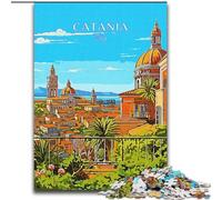 Puzzle da 1000 pezzi per adulti e adolescenti, viaggio in Italia a Catania, aiuta il cervello ad allenarsi, giocattoli avvincenti per coltivare la pazienza, decorazione perfetta, 38x26cm