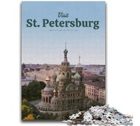 Puzzle da 1000 pezzi per adulti e adolescenti, visita a San Pietroburgo, gioco educativo, sfida, giocattolo, decorazione da parete, regali unici per compleanno e Natale (dimensioni 38x26cm)
