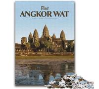 Puzzle da 1000 pezzi per adulti e adolescenti "Visita ad Angkor Wat" Gioco educativo divertente e umoristico per compleanni, impegnativo da completare (dimensioni 38x52cm)