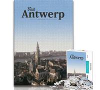 Puzzle da 1000 pezzi per adulti e adolescenti Visita Anversa, per gioco educativo, giocattolo, regalo di compleanno, regali, arte murale (38x26cm)