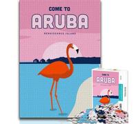Puzzle da 1000 pezzi per adulti e adolescenti "Visita Aruba", aiuta il cervello ad allenarsi, giocattoli avvincenti per coltivare la pazienza, decorazione da parete (38x26cm)