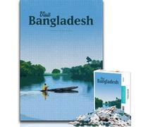 Puzzle da 1000 pezzi per adulti e adolescenti "Visita il Bangladesh", per ammazzare il tempo durante le vacanze Ogni pezzo è unico Gioco divertente e stimolante per tutta la famiglia, 38x26cm