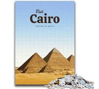 Puzzle da 1000 pezzi per adulti e adolescenti Visita il Cairo per una sfida di gioco educativo Giocattolo unico Arredamento per la casa e regali (dimensioni 50x75cm)