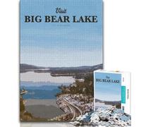 Puzzle da 1000 pezzi per adulti e adolescenti "Visita il lago Big Bear", gioco stimolante e gioco educativo per famiglie, per compleanni e Natale (75x50cm)