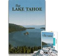 Puzzle da 1000 pezzi per adulti e adolescenti Visita il lago Tahoe, giocattoli educativi per l'apprendimento, giochi per famiglie, gioco educativo per compleanno, Natale (38x26cm)