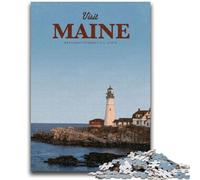 Puzzle da 1000 pezzi per adulti e adolescenti, visita il Maine, gioco educativo, sfida, giocattolo, decorazione da parete, regali unici per compleanno e Natale (dimensioni 50x75cm)