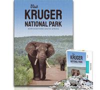 Puzzle da 1000 pezzi per adulti e adolescenti Visita il Parco Nazionale Kruger, giocattoli educativi per l'apprendimento e giochi per famiglie che migliorano l'amore tra coppie (75x50cm)