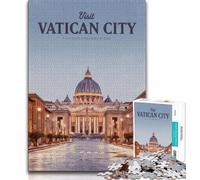 Puzzle da 1000 pezzi per adulti e adolescenti Visita la Città del Vaticano, giocattoli decorativi per la casa antistress per trascorrere il tempo libero (75x50cm)