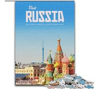 Puzzle da 1000 pezzi per adulti e adolescenti Visita la Russia Quiz Game è ideale come regalo per tutta la famiglia (50x75cm) 1000 pezzi