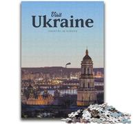 Puzzle da 1000 pezzi per adulti e adolescenti,visita l'Ucraina,aiuta il cervello a esercitare i giocattoli avvincenti per coltivare la pazienza,collezione di artisti,belle arti (dimensioni 38x52cm)