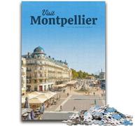 Puzzle da 1000 pezzi per adulti e adolescenti Visita Montpellier Aiuta il cervello a esercitare Giocattoli avvincenti per coltivare la pazienza Collezione di artisti, Belle arti (dimensioni 38x52cm)