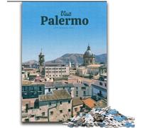 Puzzle da 1000 pezzi per adulti e adolescenti Visita Palermo, giocattoli antistress, decorazioni per la casa uniche e regali per bambini dai 14 anni in su, 75x100cm