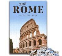 Puzzle da 1000 pezzi per adulti e adolescenti, visita Roma, aiuta il cervello ad allenarsi, giocattoli avvincenti per coltivare la pazienza, collezione di artisti, belle arti (dimensioni 38x26cm)