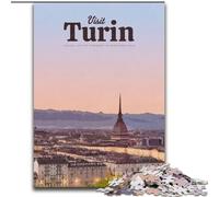 Puzzle da 1000 pezzi per adulti e adolescenti Visita Torino, aiuta il cervello ad allenarsi Giocattoli avvincenti per coltivare la pazienza Decorazione perfetta 38x26cm