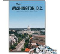 Puzzle da 1000 pezzi per adulti e adolescenti Visita Washington DC, aiuta il cervello a esercitare giocattoli avvincenti per coltivare la pazienza Decorazione perfetta 38x26cm