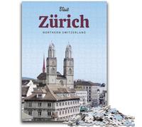 Puzzle da 1000 pezzi per adulti e adolescenti Visita Zurigo Puzzle per adolescenti, gioco a quiz Decorazione da parete Regali unici per compleanno e Natale (26x38cm)