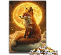 Puzzle da 1000 pezzi per adulti e adolescenti, Volpe sulla luna, puzzle per adolescenti, antistress, per ammazzare il tempo durante le vacanze, per migliorare l'amore tra coppie, 50x75cm