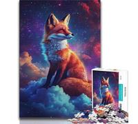 Puzzle da 1000 pezzi per adulti e adolescenti, Volpe tra le nuvole, puzzle per adulti, antistress, sfida difficile, giocattoli per la decorazione della casa (dimensioni 75x50cm)