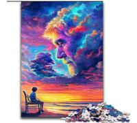 Puzzle da 1000 pezzi per adulti e adolescenti, volto umano, nuvola colorata, antistress, sfida difficile, giocattoli per la decorazione della casa (dimensioni 26x38cm)