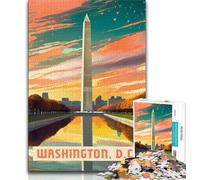 Puzzle da 1000 pezzi per adulti e adolescenti Washington DC, giocattoli decorativi per la casa, antistress e per trascorrere il tempo libero (38x26cm)
