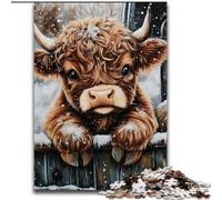 Puzzle da 1000 pezzi per adulti e adolescenti Yak invernale, gioco per famiglie, antistress, sfida difficile, rafforza l'amore tra coppie (dimensioni 50x75cm)