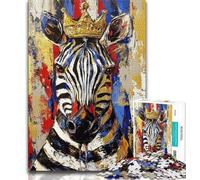 Puzzle da 1000 pezzi per adulti e adolescenti Zebra Art, impegnativo e difficile con pezzi completamente interconnessi di forma casuale 75x50cm