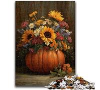 Puzzle da 1000 pezzi per adulti e adolescenti, zucca e girasole, per bambini dai 14 anni in su, giochi per famiglie, regali di Natale per donne, 50x75cm