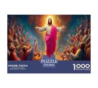 Puzzle da 1000 pezzi per adulti e bambini con scena dell'Ascensione | Dettagliato - Figura religiosa e folla Impossibile Difficile Sfida Ottima idea regalo 38x26 cm/1000 pezzi