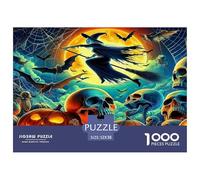 Puzzle da 1000 pezzi per adulti e bambini | Dettagliato - Gioco educativo in carta riciclata con zucche della strega nella notte cosmica Decompressione 52x38 cm/1000 pezzi