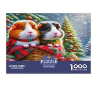 Puzzle da 1000 pezzi per adulti e bambini - Gioco educativo per famiglie con porcellini d'India, allegro, divertente e stimolante, natalizio, 70x50 cm/1000 pezzi