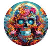 Puzzle da 1000 pezzi per adulti e bambini, Muertos Fiest, puzzle rotondo creativo, per adulti e bambini dai 12 anni in su, puzzle di cartone, gioco educativo, giocattolo stimolante