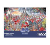 Puzzle da 1000 pezzi per adulti e bambini, villaggio medievale, paesaggio urbano fantasy, gioco educativo, sfida, decorazione da parete, 38x26 cm/1000 pezzi
