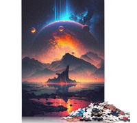 Puzzle da 1000 pezzi per adulti e puzzle quadrati di carta con vista planetaria fantasy, gioco educativo per adulti, 1000 pezzi (75x50 cm)